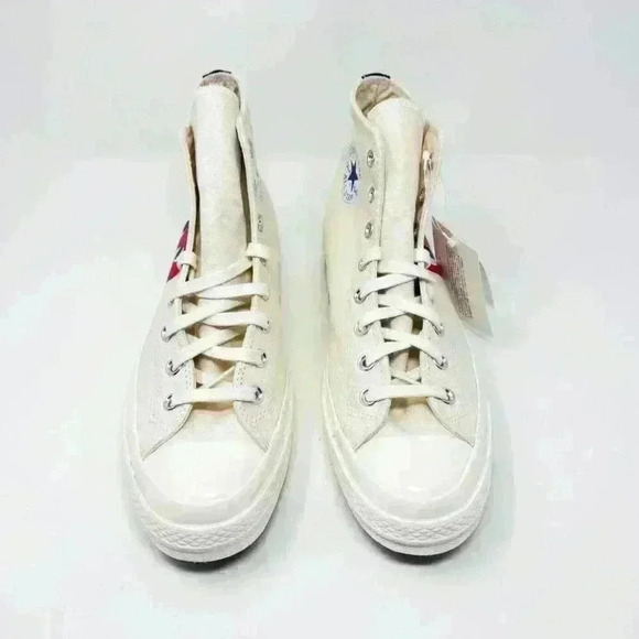 BRAND NEW IN BOX WITH TAGS COMME DES GARÇONS PLAY CONVERSE X CDG PLAY WHITE SHOE - Picture 3 of 6